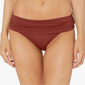 La Blanca Cinnamon Shirred Band Hipster Bikini Bottom Nwot